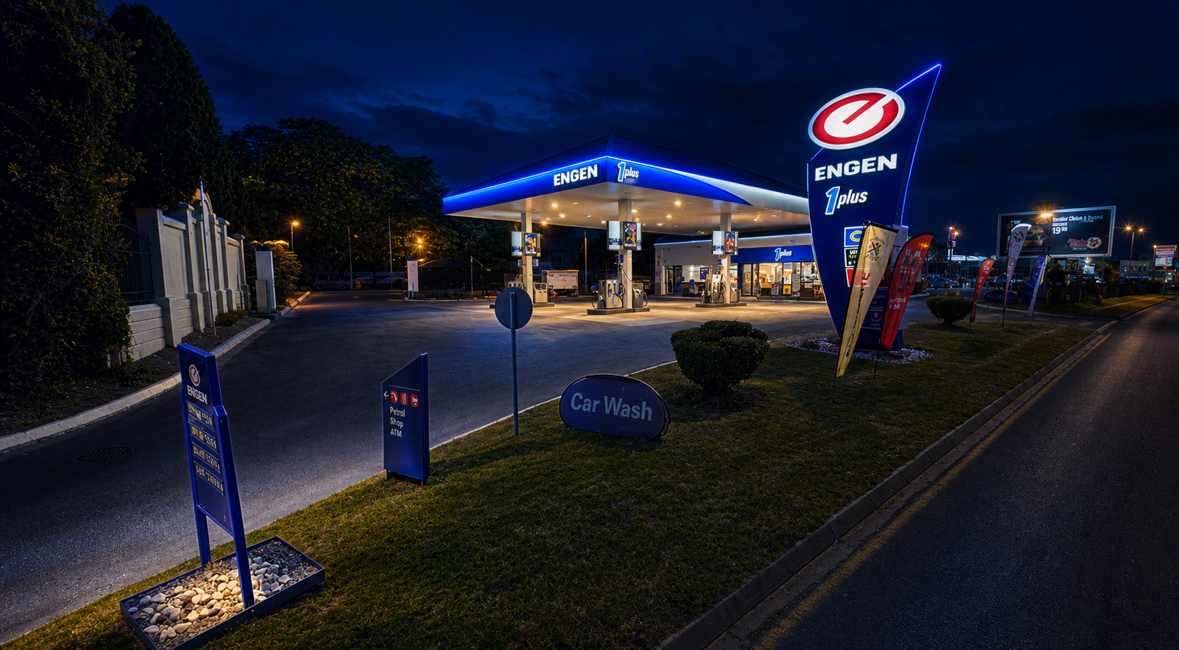 Engen Edenburg Rivonia station at night